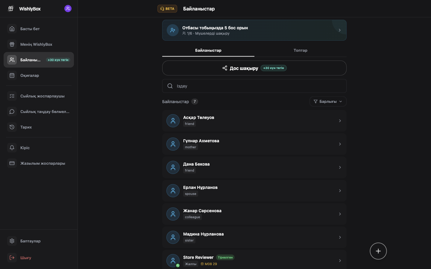 WishlyBox Контактілер