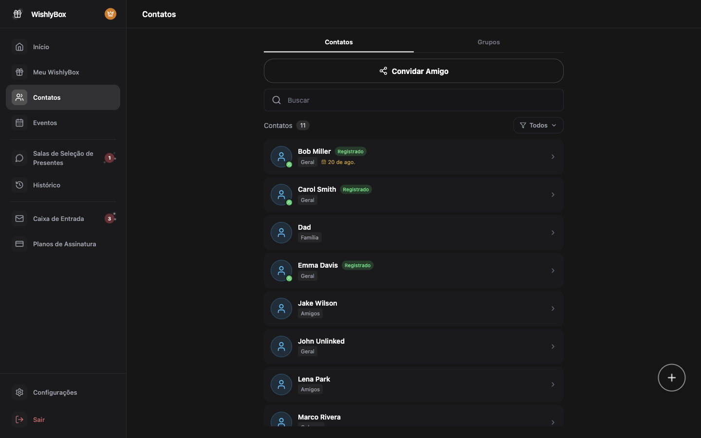 WishlyBox Contatos
