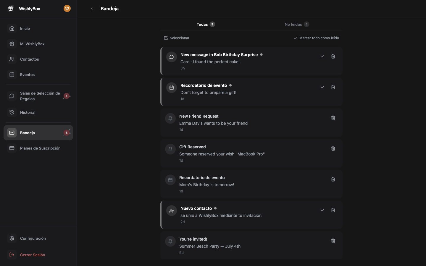 WishlyBox Notificaciones