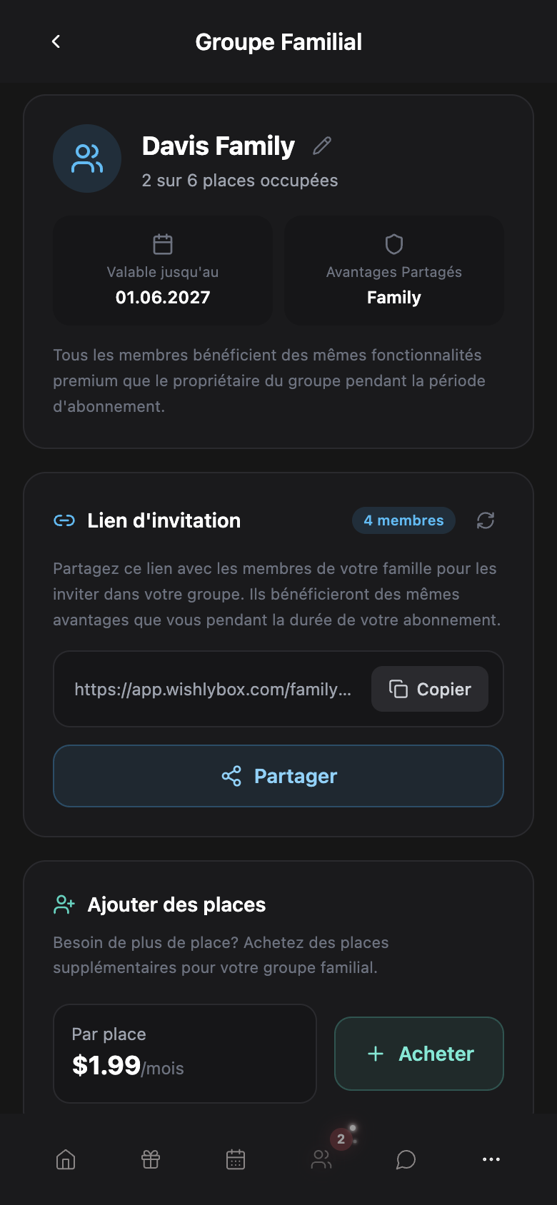 WishlyBox mobile Famille