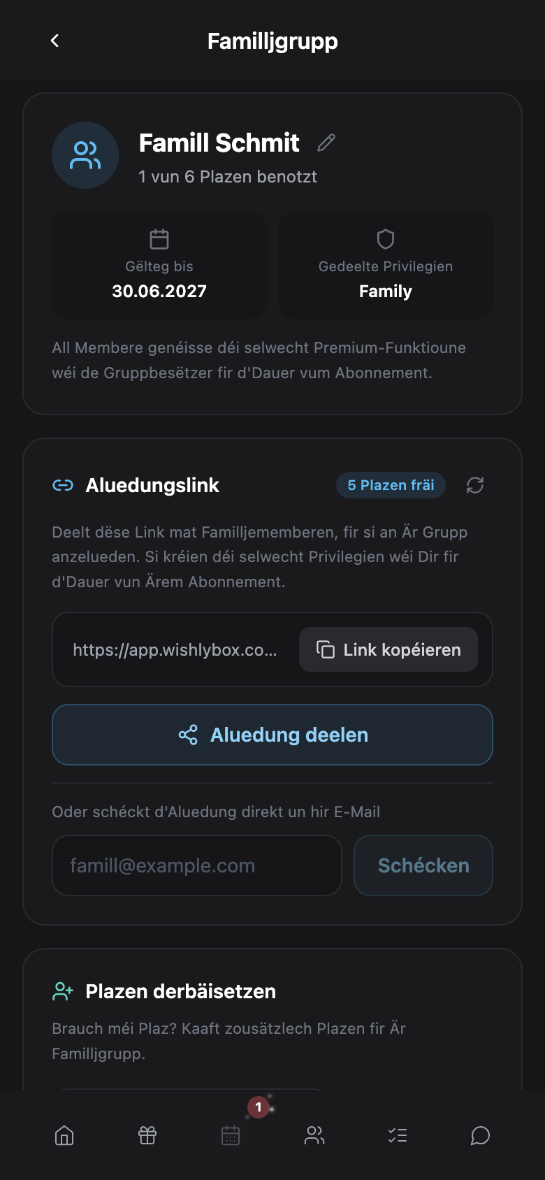 WishlyBox mobile Famill