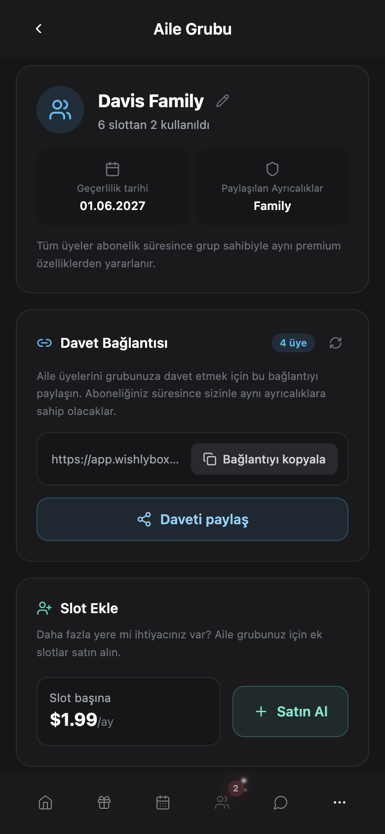 WishlyBox mobile Aile
