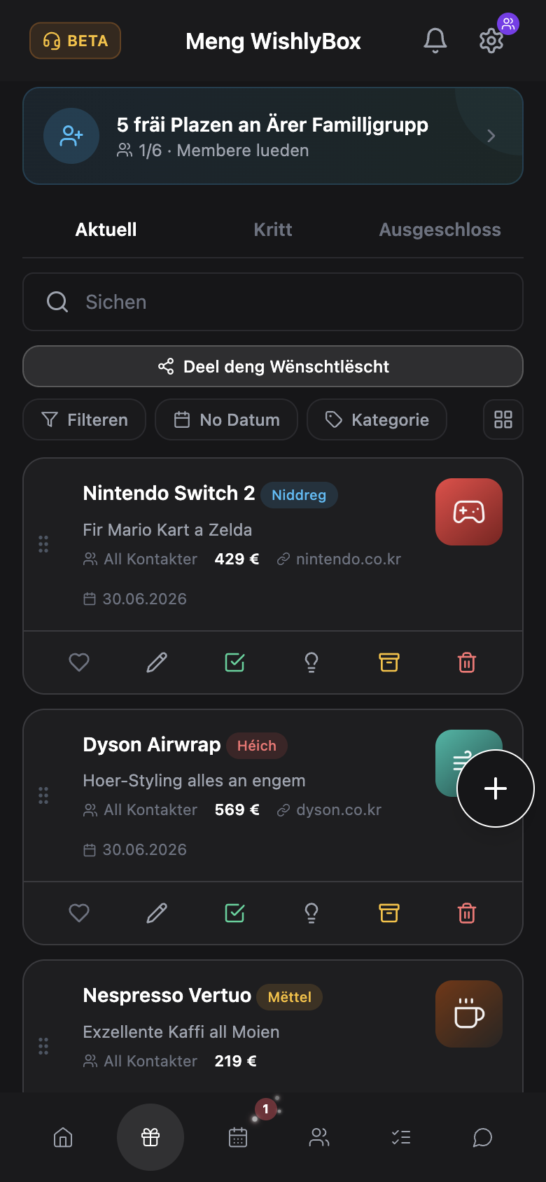 WishlyBox mobile Deelen
